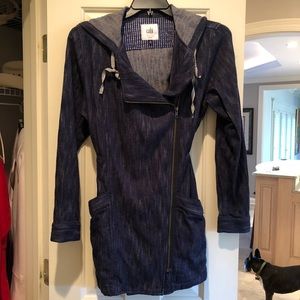 CAbi hooded zip up sweatshirt. Navy blue. Size M